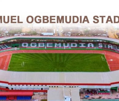 Samuel Ogbemudia Stadium lighting system update replacement high mast lights