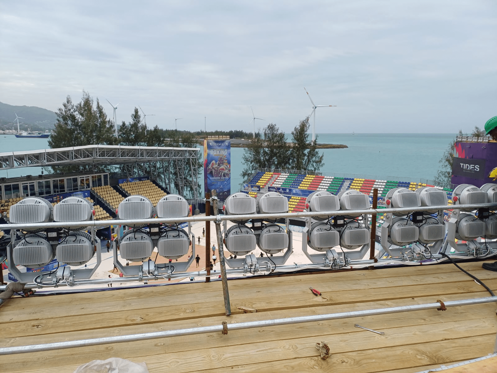 Beach football field lighting