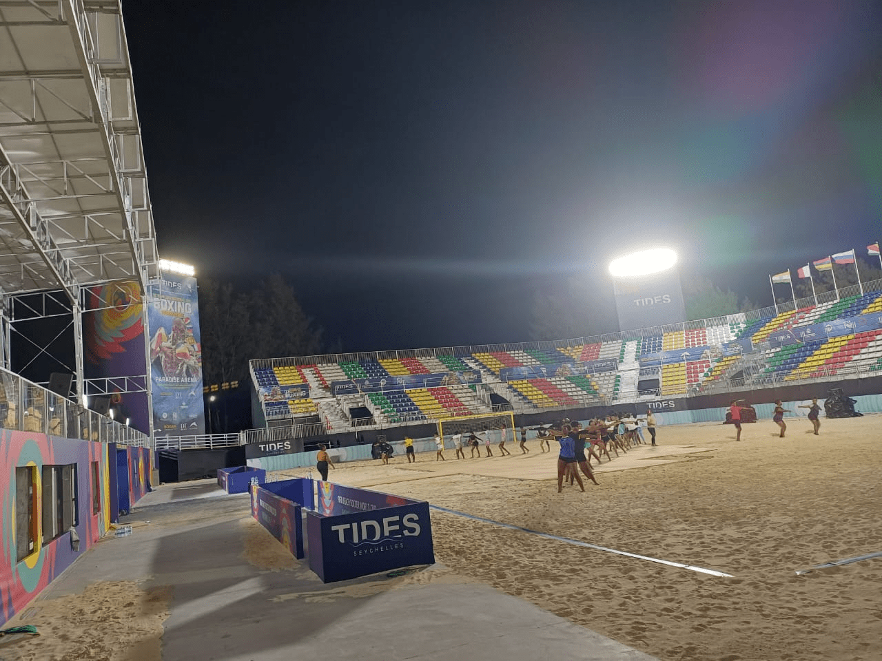 Beach football field lighting