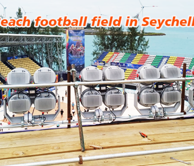 Beach football field lighting in Seychelles Beach football field lighting