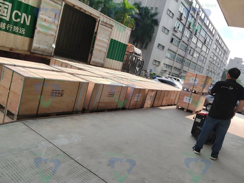 Ships 300 Sets Stadium Lights to Central Asia